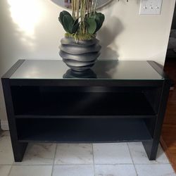 Enter Table With Shelves Glass Top