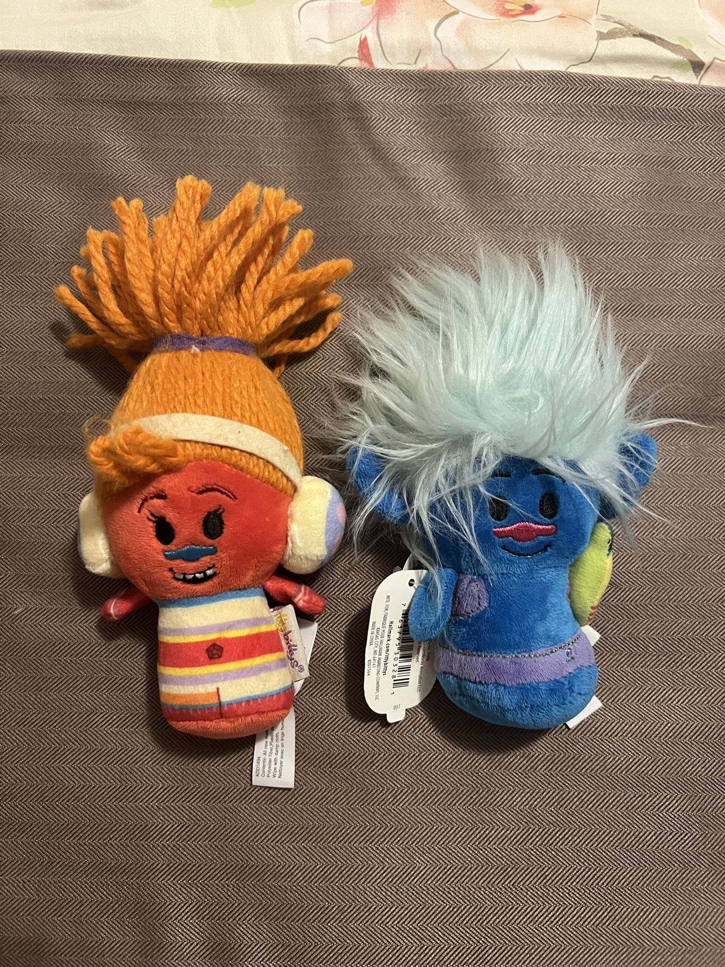 Lot of 2 Hallmark Itty Bittys Trolls Biggie, DJ Suki