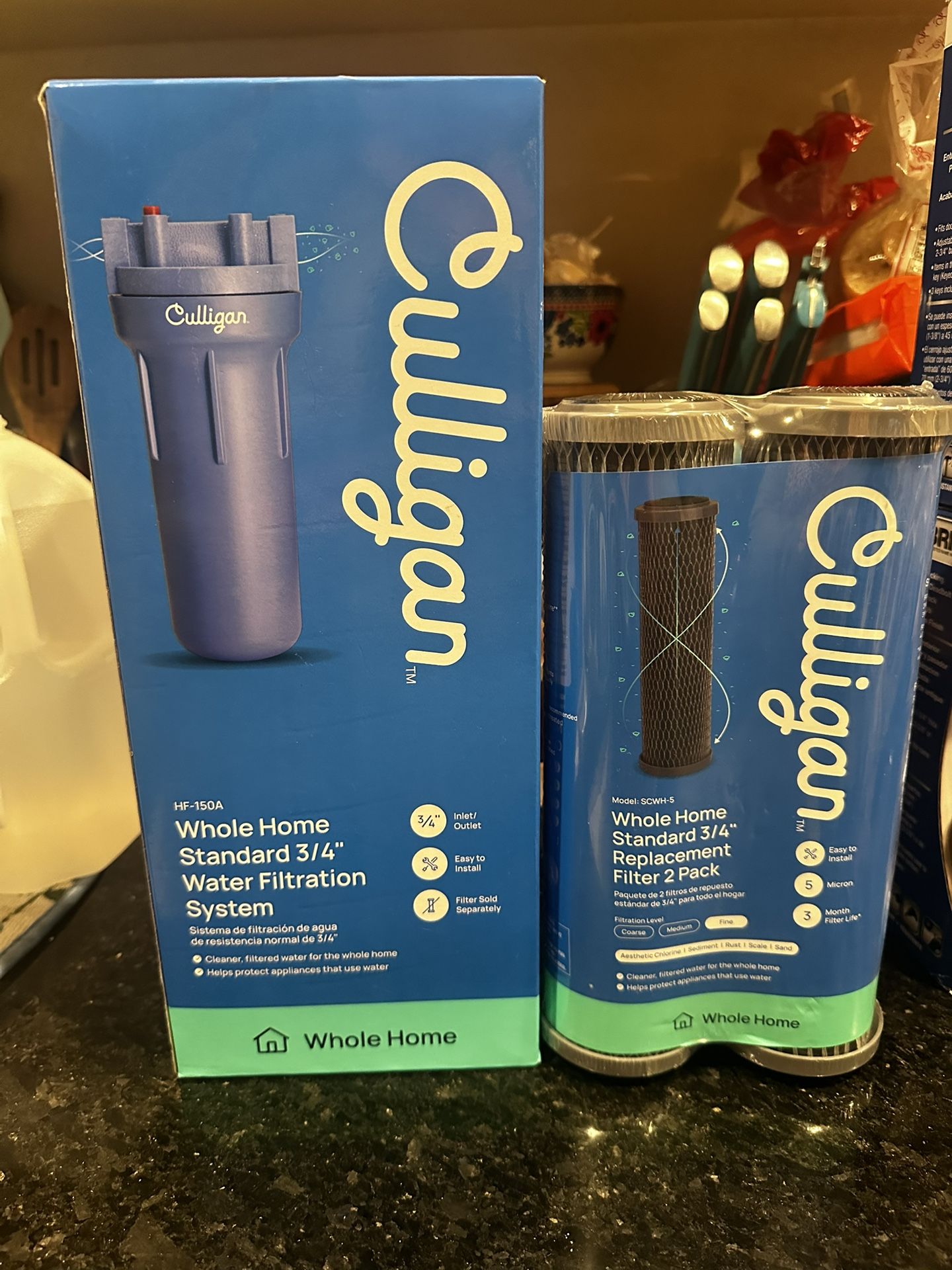 Culligan water filtration system with extra filters