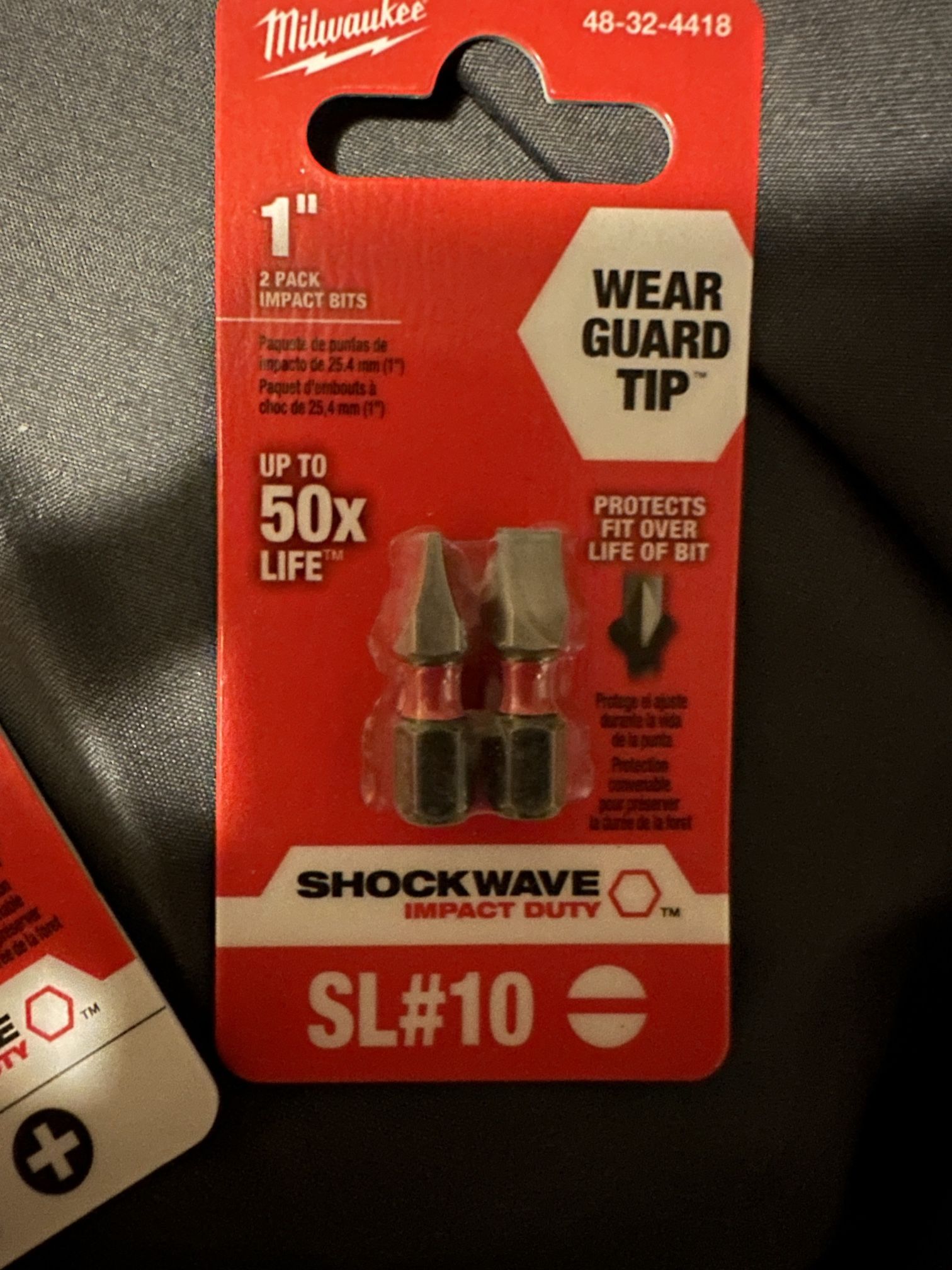 Milwaukee Shockwave 1" SL#10 Impact Duty Bits - 2 Pack