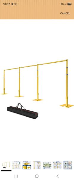 Like new ✅️ Heavy Duty Backdrop Stand 12x30ft, Pipe and Drape Stand Kit-Gold