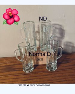 Set de 4 mini cerveceros nuevos en su caja 🌺 princess house 🌺