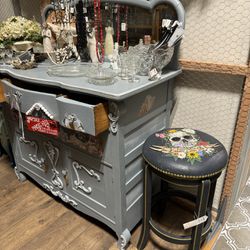 Dresser painted, grey dresser, sideboard hutch buffet
