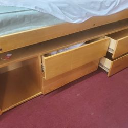 COMPLETE TWIN BED SET WITH BOTTOM DRESSER, BED AND FRAME (HOME4)