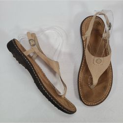 UGG Sefina Cream Leather Sandals Women Size 9