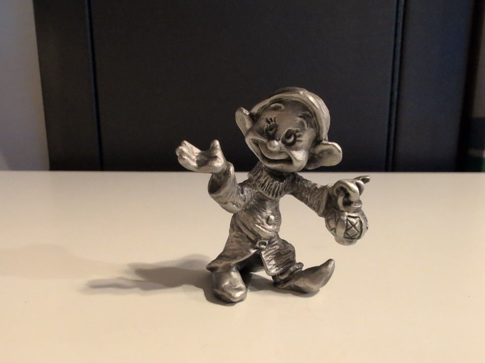 Disney Dopey Pewter Statue Figurine Snow White Rare!