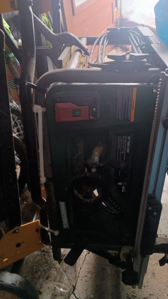 Masterforce 10in Table Saw With DeWalt Dolly Stand