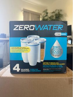 Brand New Countertop Water Filter Dispenser by ZeroWater includes 4 replacement filters, never opened