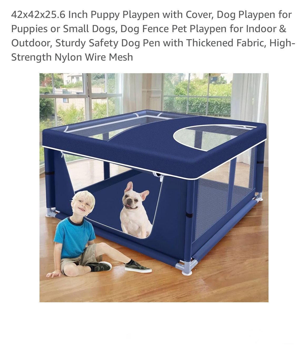 Puppy Dog Playpen With Top Cover 