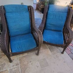 2 wicker chairs