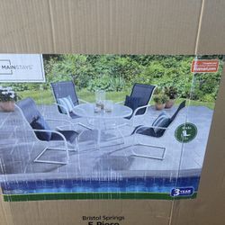 5 Piece Dining Set Blue 