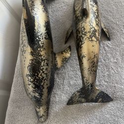 BRASS DOLPHIN SCULPTURES 