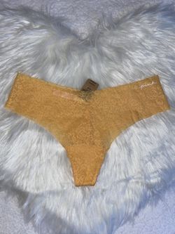 PINK Lace Thong Underwear Orange 