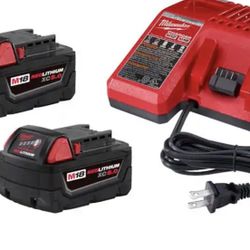 M18 18-Volt Lithium-Ion XC Starter Kit with Two 5.0Ah Batteries and Charger