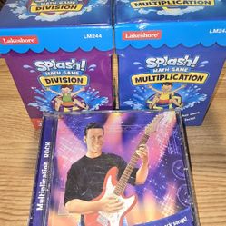 Lakeshore Learning Multiplication Division Splash Game SEALED + Rock N Learn CD