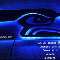 Seattle Seahawks Wood Logo $75 Firm Edinburg 