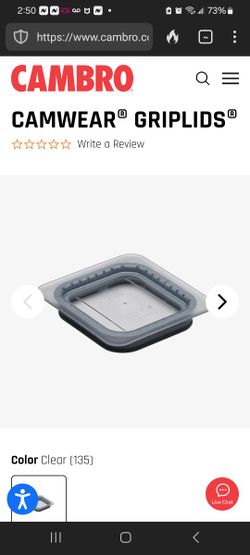 Cambro 1/6 pan grip lids ×12