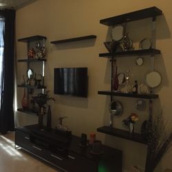 (2) Floating Shelves With Soft Touch Lighting