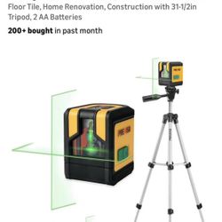 PREXISO Laser Level with Tripod, 100Ft Dual Modules Self Leveling Cross Line Laser Level, Green Line