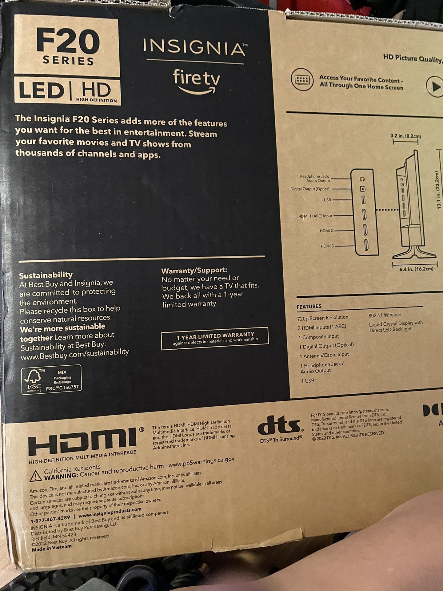 NEW Insignia™ - 32" Class F20 Series LED HD Smart Fire TV