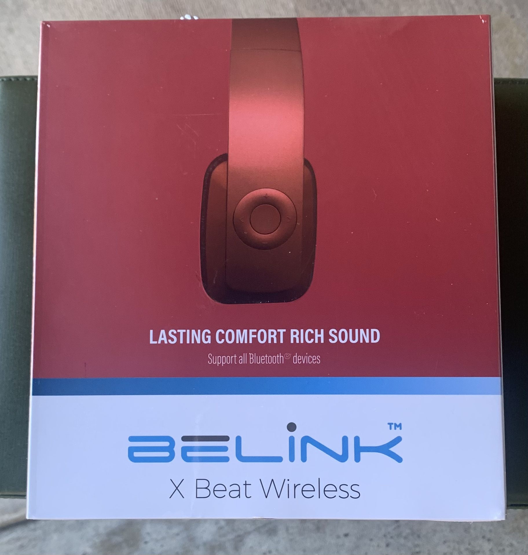 Belink Beat Wireless Bluetooth Foldable Red Headphones With Built In Controls