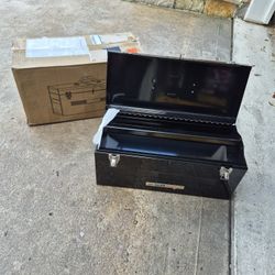 Black Powder Coated Steel 3-Drawer Portable Locking Tool Box