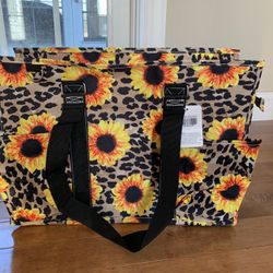 Sunflower Leopard Large Tote NWT