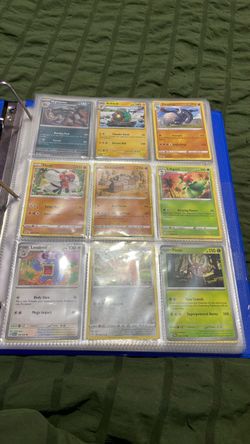 Blue binder with Pokémon cards