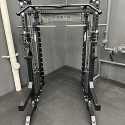 PRO SERIES Ultimate Half Rack Functional Trainer w/Smith Machine Bar | 400lb Stack | Gym Equipment | Fitness | Commercial | Squat Rack 