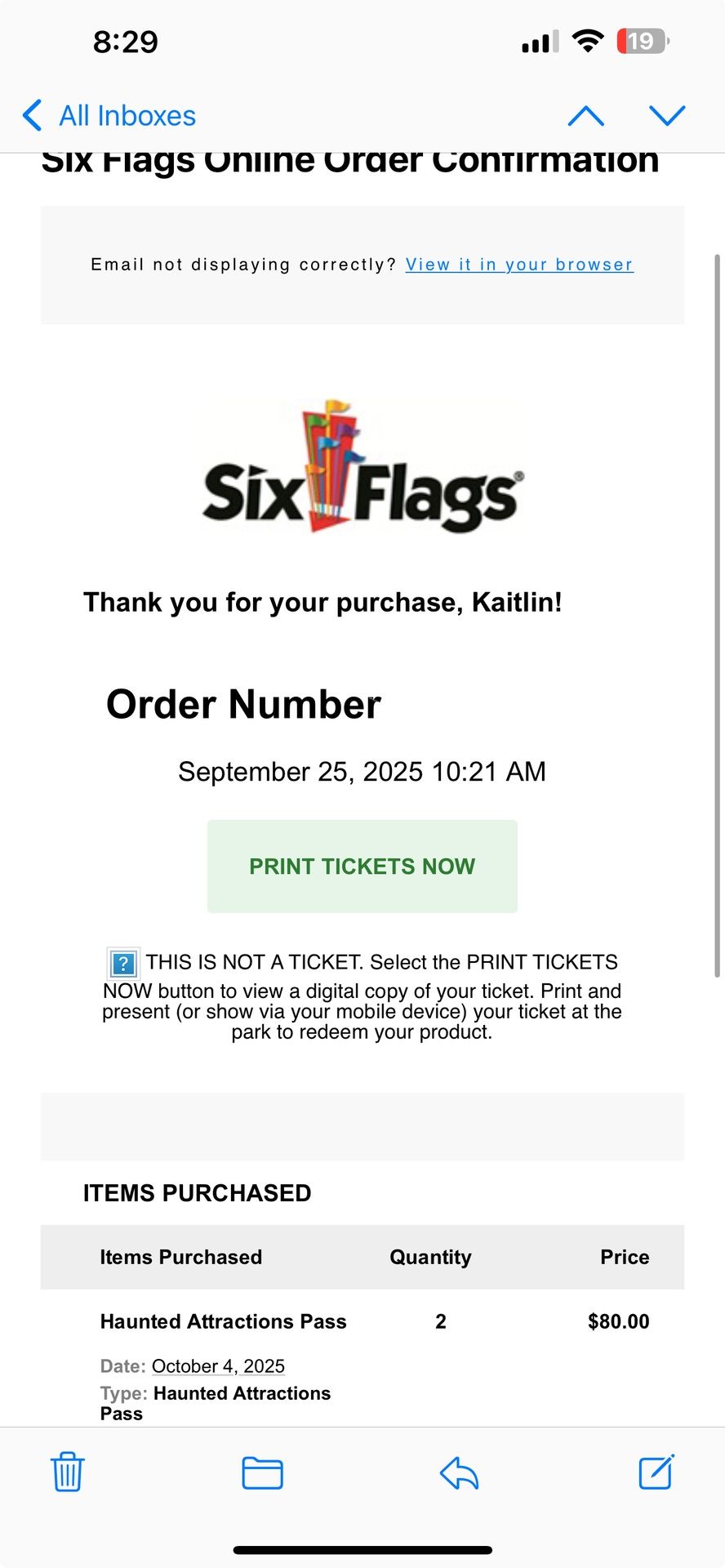 2 Tickets For Sale
