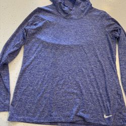 Nike Womens Dri Fit Purple Large Light Hoodie Pullover Long Sleeve Shirt Heather