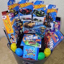 HOT WHEELS EASTER BASKET. ( PICK UP IN MODESTO.)