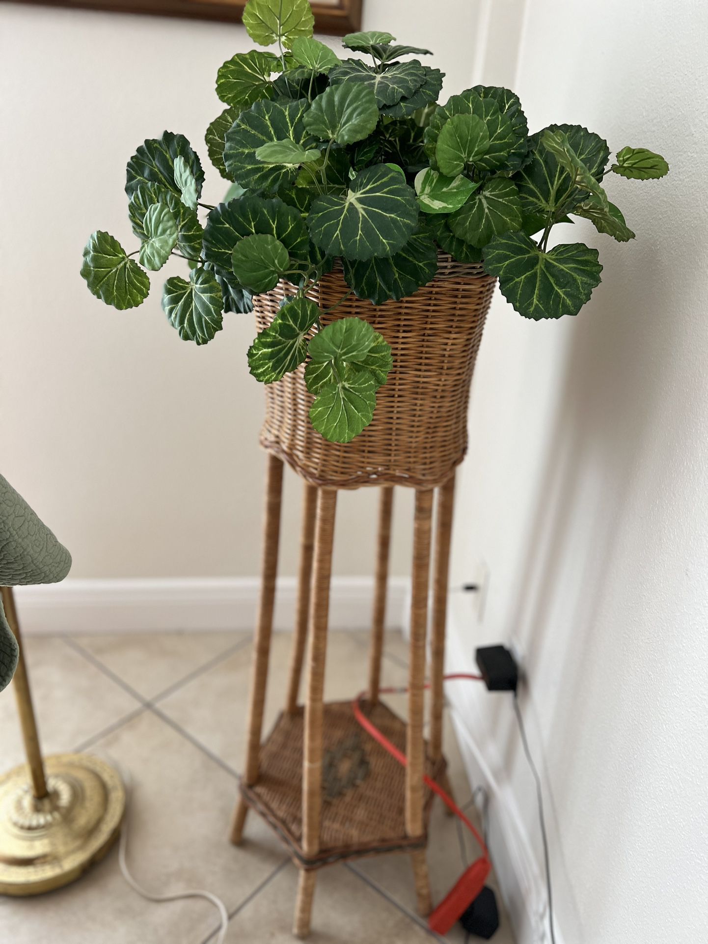 Plant Stand; Wicker.  