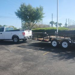 Pick Up And Delivery Truck With Trailer
