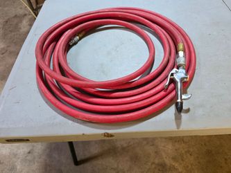 New: 3/8 25 ft. Red rubber air hose with air nozzle
