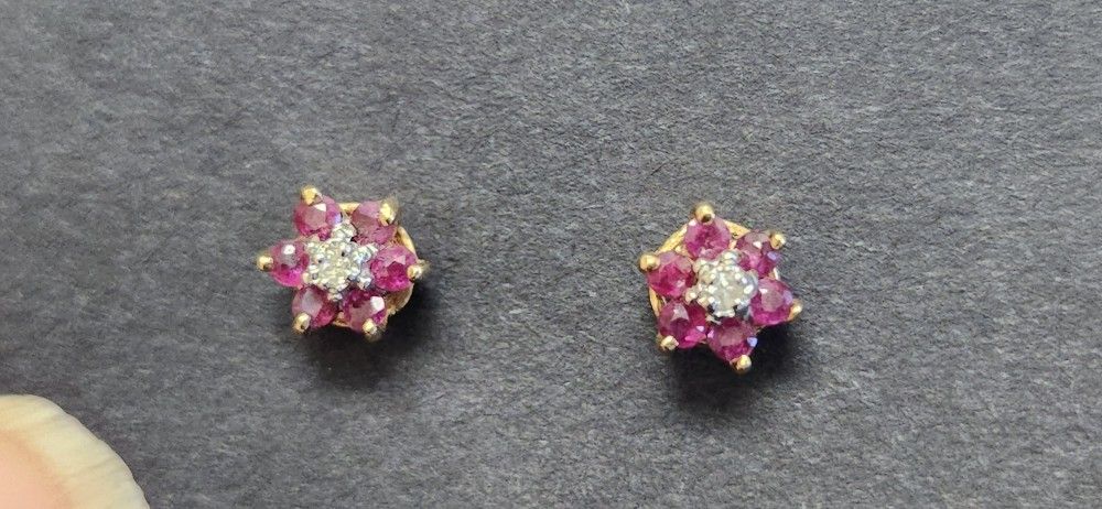 Ruby and Diamond Earrings