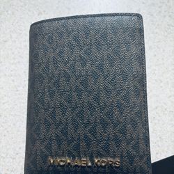Michael Kors Brown Leather Passport Wallet