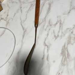 Vintage Brass And Wood Shoehorn 
