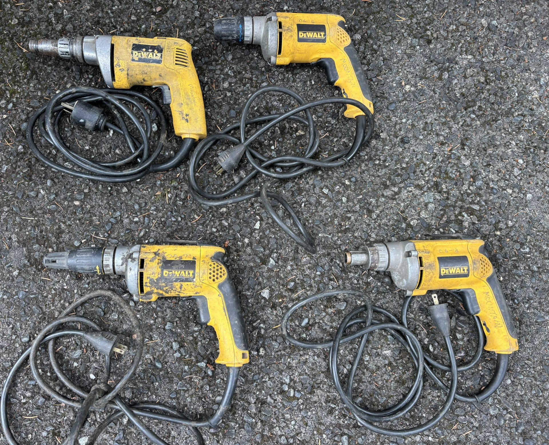 Lot of 4 x DeWalt Drills