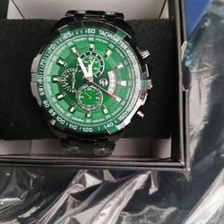 Men's Chronograph Tachymeter Watch Green Dial