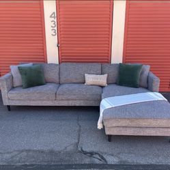 *Free Delivery* Gray Living Spaces Sectional Couch Sofa