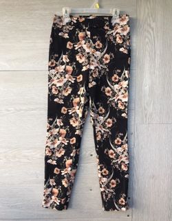 H&M Flowers Print Stretch Slim Pants - Women's Size 4 