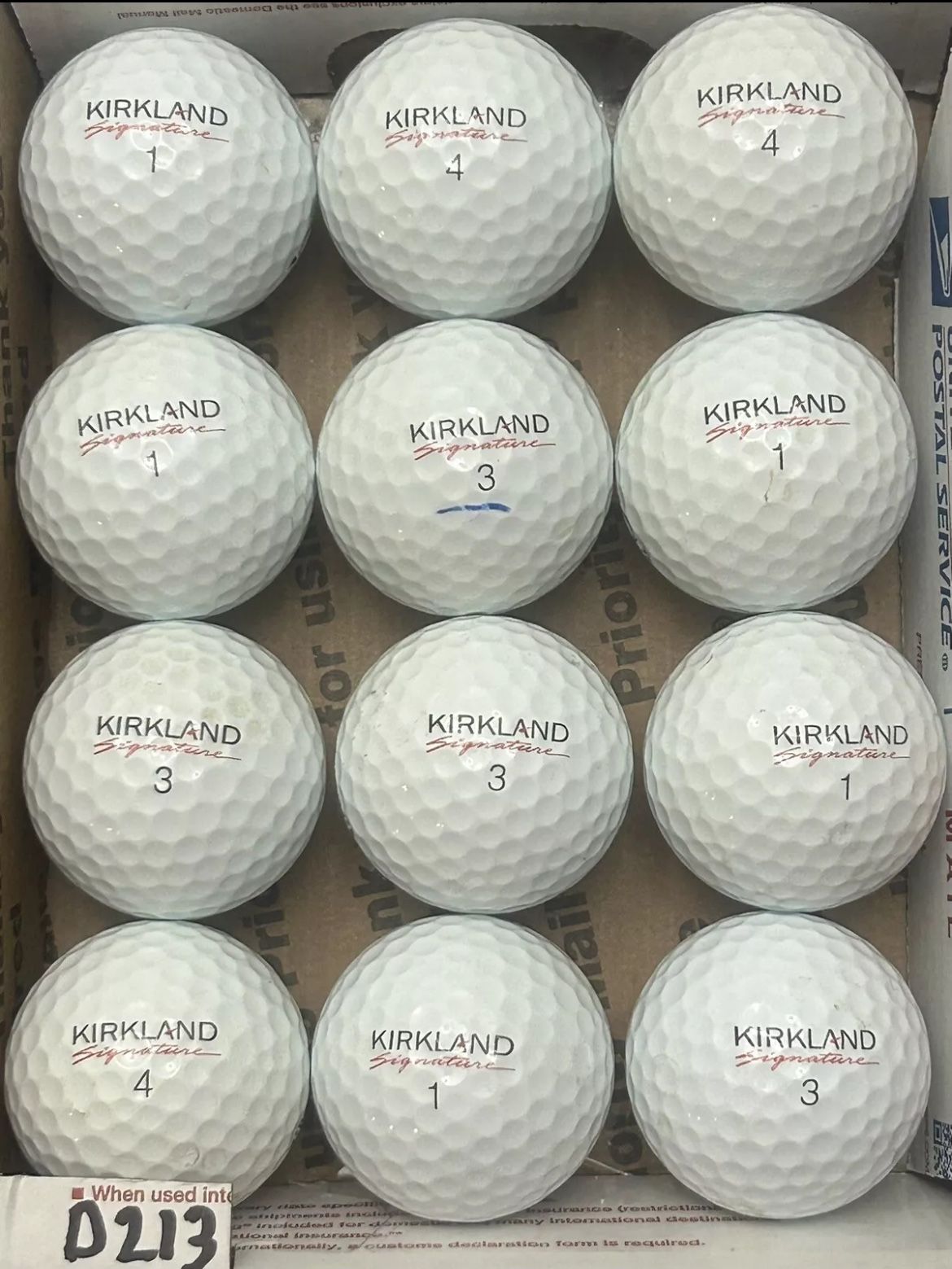12 Kirkland White Golf Balls 5/4a Lot D213