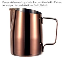 Brand: Dianoo Paarse stalen melkopschuimkan - antiaanbakkoffiekan for cappuccino en latte(Rose Gold,600ml)
