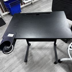 Escritorios Klvied Small Standing Desk Adjustable Height, Portable Treadmill Desk, Mobile Table Ideal for Laptops and Tablets, Black