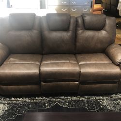 Brown Fabric Reclining Sofa And Loveseat Set Sale