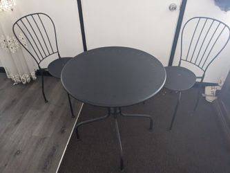 Black Outdoor Dining Set, 3 piece