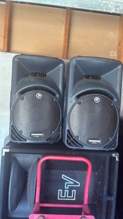 12 ‘. Woofers.  Mackie. Amplified. Give me your best offer.