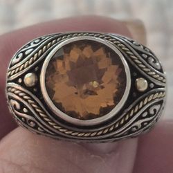 DESIGNER SAMUEL BENHAM STERLING SILVER & https://offerup.com/redirect/?o=MThLVC5HT0xE CITRINE STONE RING- SZ7
