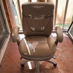 Serta® Smart Layers™ Brinkley Ergonomic Bonded Leather High-Back Executive Office Chair, White/Silver